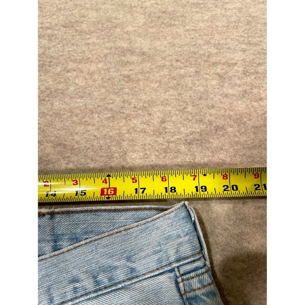 Levis 501 Original Fit Jeans Mens 38x34 Blue Denim Cotton High Rise Light Wash - Picture 10 of 16